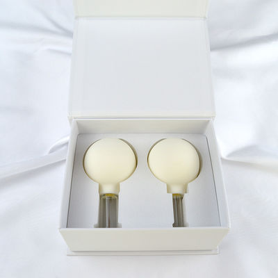 2023 Arrivées 2 pièces de verre silicone Coupe Set Massage Vacuum Suction Coupe pour le visage par caoutchouc et le marteau de massage