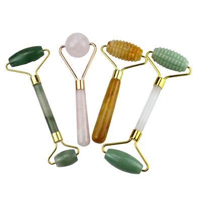 Équipement de massage du visage Rouleau vert aventurine Gua Sha Jade Rouleau de pierre Guasha pour masseur du visage
