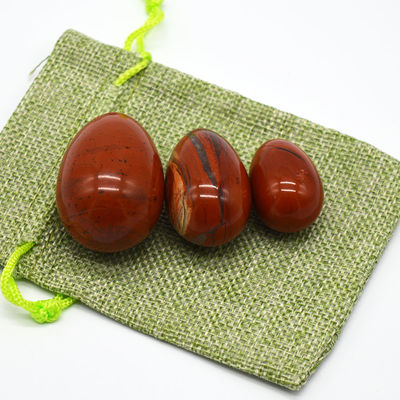 Des œufs de jaspe rouge des pierres naturelles des pierres de guérison des exercices Kegel pour femmes des œufs de Yoni