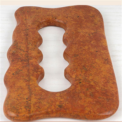 Planche de grattage de pierre Bian rouge naturel Massage du corps entier Outil Gua Sha pour la relaxation musculaire manuelle du corps et le soulagement du stress