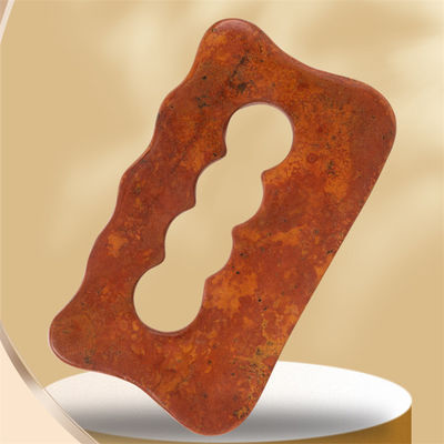 Planche de grattage de pierre Bian rouge naturel Massage du corps entier Outil Gua Sha pour la relaxation musculaire manuelle du corps et le soulagement du stress