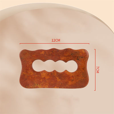 Planche de grattage de pierre Bian rouge naturel Massage du corps entier Outil Gua Sha pour la relaxation musculaire manuelle du corps et le soulagement du stress