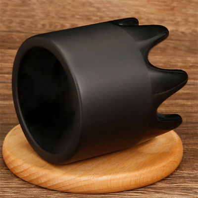6*6*6.1cm Natural Black Bian Stone Gua Sha Scraping Massager Jade Stone Guasha Peigne du cuir chevelu Massage de la tête du méridien Peigne de dragage