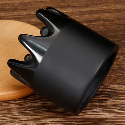 6*6*6.1cm Natural Black Bian Stone Gua Sha Scraping Massager Jade Stone Guasha Peigne du cuir chevelu Massage de la tête du méridien Peigne de dragage