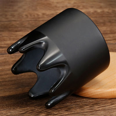 6*6*6.1cm Natural Black Bian Stone Gua Sha Scraping Massager Jade Stone Guasha Peigne du cuir chevelu Massage de la tête du méridien Peigne de dragage