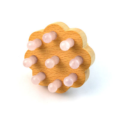 Massage du cuir chevelu à base de quartz rose Peigne de tête soins capillaires Jade Massageur Brosse à cheveux Massage du corps Équipement de massage de la tête relaxante