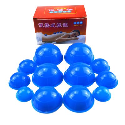 Série de sélection de gobelets à aspiration en silicone 12 pièces Élimination des rides du visage Guasha Soins de la peau Spa Coupes de beauté pour les muscles du corps