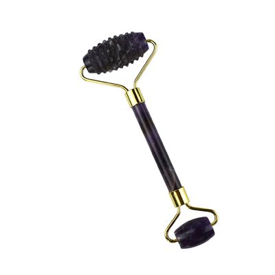 Équipement de massage du visage Améthyste violet Gua Sha Jade Roller pour le cou Roller Guasha Outil de massage personnalisé dans boîte d'emballage