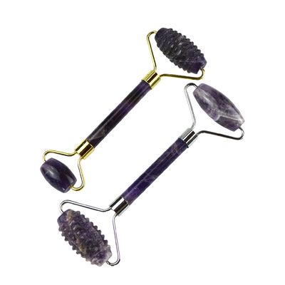 Équipement de massage du visage Améthyste violet Gua Sha Jade Roller pour le cou Roller Guasha Outil de massage personnalisé dans boîte d'emballage