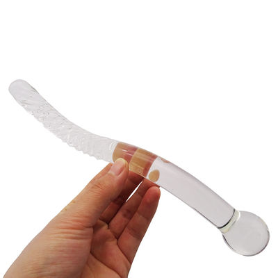 Technique sculptée 250 mm Disque en verre cristallin en baguette de massage pour femmes Yoni Baguette Stick Style Feng Shui Logo personnalisé