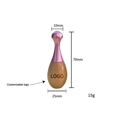 Rouleau de massage en bois à manche de jade, bâton de massage facial Gua Sha et outils de soins oculaires pour favoriser l'absorption de la crème oculaire