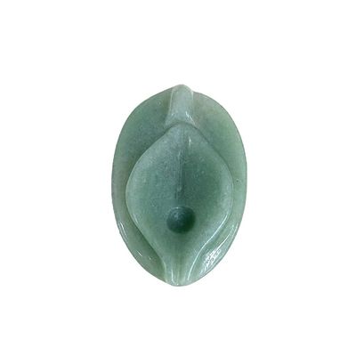 Artisanat de sculpture de vagin de jade vert guérison naturelle Fluorite Spiritualité Reiki Figurine de fleurs pour les femmes