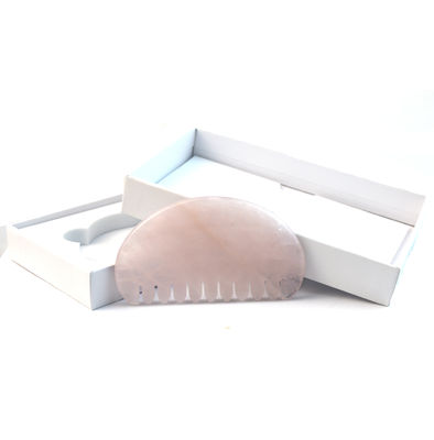 Massage du visage naturel rose quartz peigne de cheveux de jade Gua Sha Outils de massage du cuir chevelu de jade pour la massothérapie de la tête soulager la tension du cuir chevelu