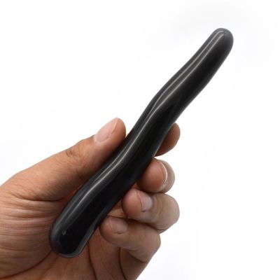 Naturelle pierre précieuse Yoni baguettes de guérison Obsidian noir baguette de massage courbe pour les femmes de guérison de cristal