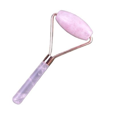 Rouleau de massage pour le visage en quartz rose naturel Rouleau de massage pour le visage en jade pour le visage