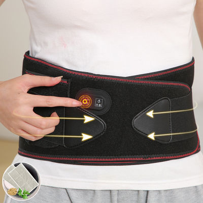 Physiothérapie par infrarouge Massage lombaire à la compression à chaud réglable Ceinture de soutien pour soulager la douleur et le soutien en noir