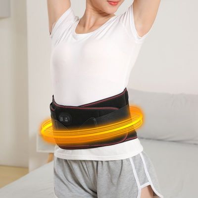 Physiothérapie par infrarouge Massage lombaire à la compression à chaud réglable Ceinture de soutien pour soulager la douleur et le soutien en noir
