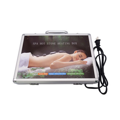 16 pièces ensemble de massage en pierre chaude avec chauffage ensemble de chauffage basalte chauffage ensemble de massage en pierre noire avec boîte de chauffage en aluminium