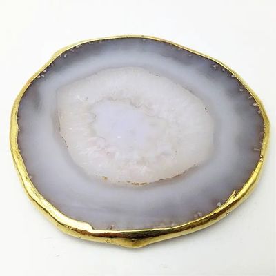 Caractéristique régionale Agate Coaster Graines grises tranches polies cristallines pierre précieuse naturelle pot de fleurs gravure art populaire sculpté