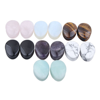 Pierre Auriculaire Expansion de l'oreille Pug Piercing Body Bijoux de pierre de jade en cristal naturel Pierre populaire OEM ODM Agate