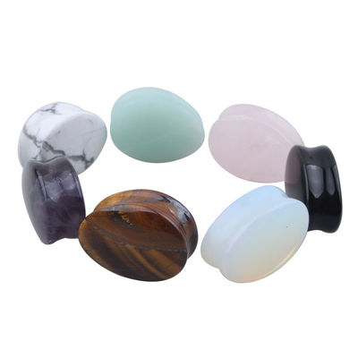 Pierre Auriculaire Expansion de l'oreille Pug Piercing Body Bijoux de pierre de jade en cristal naturel Pierre populaire OEM ODM Agate