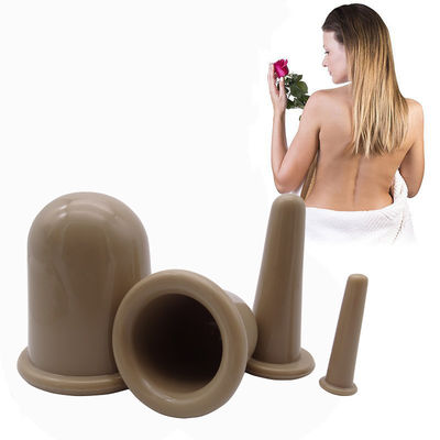 Khaki 4 pièces corps d'aspiration sous vide en silicone et ensemble de coupe faciale pour soins de santé à domicile Logo personnalisé accepté