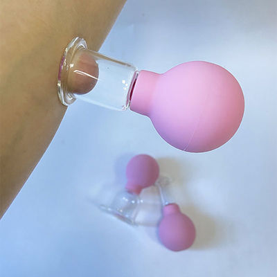15/25/35/55mm 4 pièces De verre de silicone Coupe à aspiration pour le visage et le corps