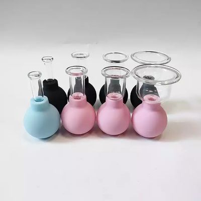 15/25/35/55mm 4 pièces De verre de silicone Coupe à aspiration pour le visage et le corps
