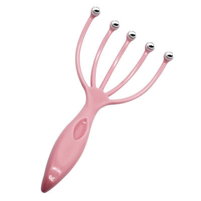 Bleu/Rose Masseur à tête à cinq griffes Boule d'acier pour massages de relaxation du cuir chevelu 100g Soulagement de maux de tête Meridien Dredging Tools