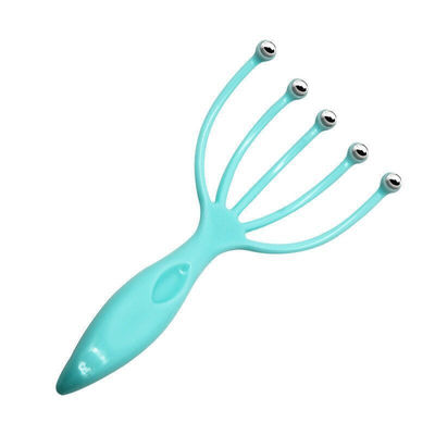 Bleu/Rose Masseur à tête à cinq griffes Boule d'acier pour massages de relaxation du cuir chevelu 100g Soulagement de maux de tête Meridien Dredging Tools