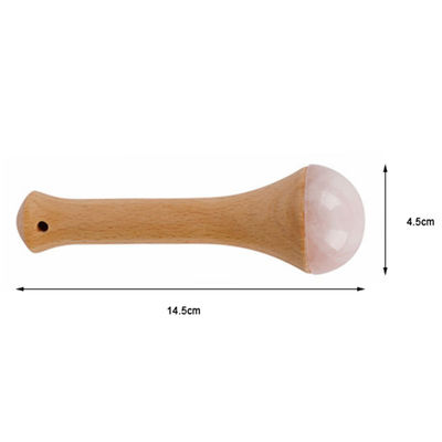 Massageur de corps Manche en bois de quartz rose pour le dragage des méridiens et le massage de relaxation de Gua Sha