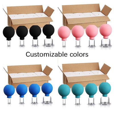 Ensemble de tasses faciales en silicone en PVC pour le lifting du visage et le raffermissement de la peau Disponible Logo Maquillage Canister Vacuum Cups