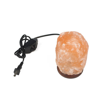 USB personnalisable lampe à sel de base en bois massif de l'Himalaya avec cristal sculpté et type de sculpture en cristal