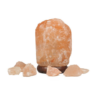 USB personnalisable lampe à sel de base en bois massif de l'Himalaya avec cristal sculpté et type de sculpture en cristal