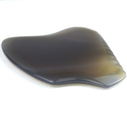 Massageur de visage Agate gris Jade Gua Sha pierre pour le massage personnalisé Outil de thérapie de grattage