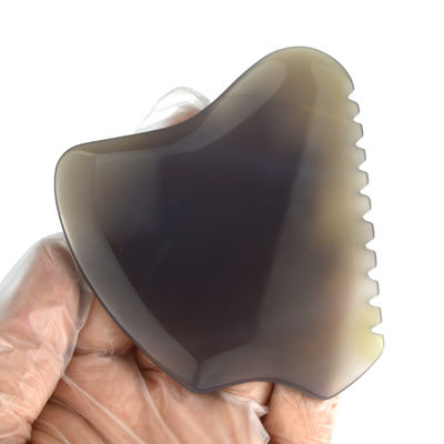 Massageur de visage Agate gris Jade Gua Sha pierre pour le massage personnalisé Outil de thérapie de grattage