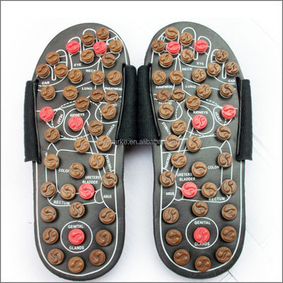 2020 Pierre de jade soins de santé guérison chaussures d'acupuncture massage en cuir authentique pantoufles pour chaussures massage des pieds naturel
