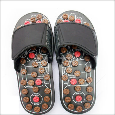 2020 Pierre de jade soins de santé guérison chaussures d'acupuncture massage en cuir authentique pantoufles pour chaussures massage des pieds naturel