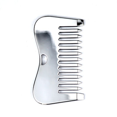 Logo personnalisé disponibled en argent en acier inoxydable cuir chevelu massage métallique peigne Gua Sha pour 2024 outils de massage