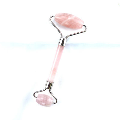 Équipement de massage du visage Rosa Rose Quartz Gua Sha Massage Roller de glace de jade naturel pour la thérapie anti-âge