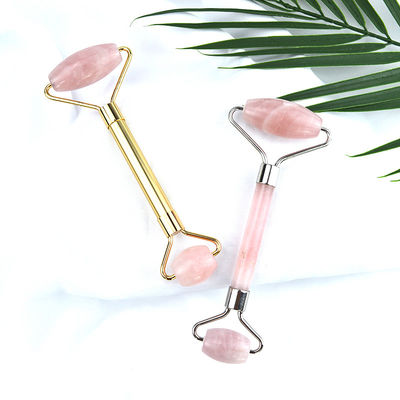 Équipement de massage du visage Rosa Rose Quartz Gua Sha Massage Roller de glace de jade naturel pour la thérapie anti-âge
