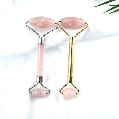 Équipement de massage du visage Rosa Rose Quartz Gua Sha Massage Roller de glace de jade naturel pour la thérapie anti-âge