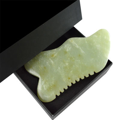 9.2*4.6cm Outil facial Gua Sha Plaque de pierre de jade Xiuyan naturel pour le traitement d'acupuncture SPA OEM / ODM Acceptable