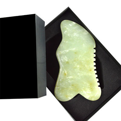 9.2*4.6cm Outil facial Gua Sha Plaque de pierre de jade Xiuyan naturel pour le traitement d'acupuncture SPA OEM / ODM Acceptable