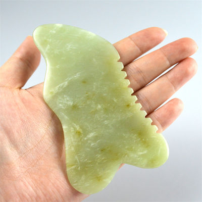9.2*4.6cm Outil facial Gua Sha Plaque de pierre de jade Xiuyan naturel pour le traitement d'acupuncture SPA OEM / ODM Acceptable