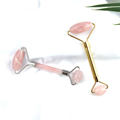 Masseur facial en résine rose quartz équipement de massage facial en rouleaux de jade pour le vieillissement et le rajeunissement de la peau
