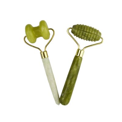 Massageur de visage Xiuyan Jade Double-Head Faces naturelles outil de massage de beauté Jade Roller Faces minces Massageur outil de relaxation