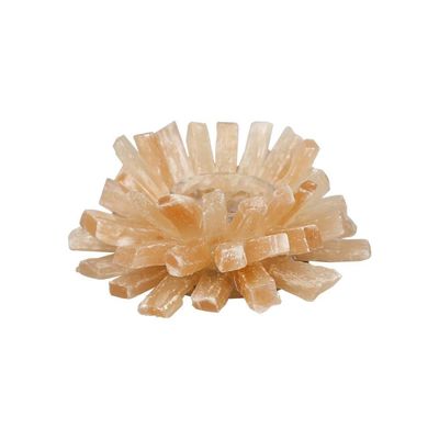 Porte-bougies de fluorite jaune pour décoration intérieure