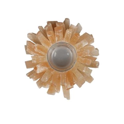Porte-bougies de fluorite jaune pour décoration intérieure
