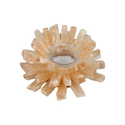 Porte-bougies de fluorite jaune pour décoration intérieure